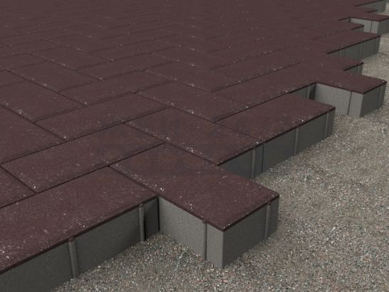 Кирпичик 200x100x100 (коричневый)-укладка